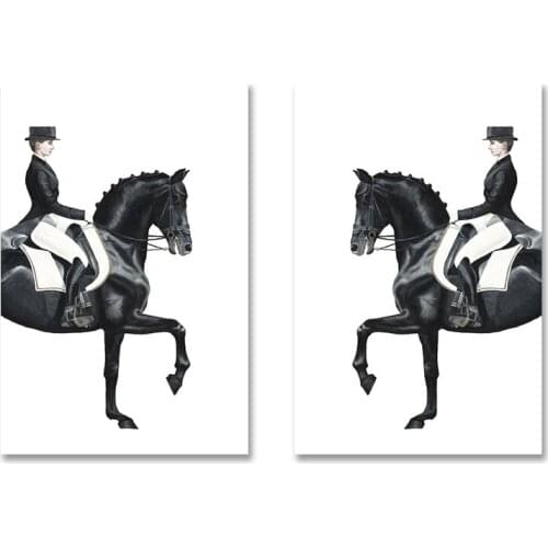 Self-adhesive Wall Stickers Painting Luxurious Figure Horse Pictures Wall Decor Wall Art Posters and Prints Home Decoration
