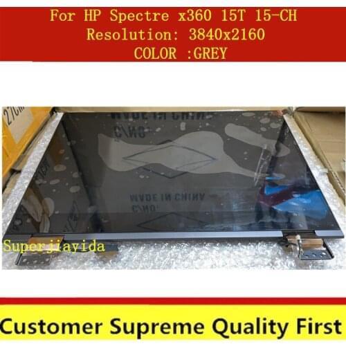 Replacement lcd screen For 15.6" HP Spectre x360 15T 15-CH011DX UHD 4K LCD Display Digitizer hinge Assembly 15-ch L15596-001