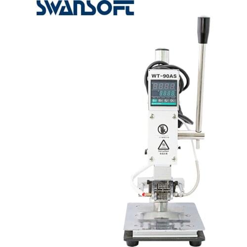 SWANSOFT Manual Digital PVC Card Book Leather Paper Wood Custom Logo Embossing Hot Foil Stamping Machine Heat Press Machine
