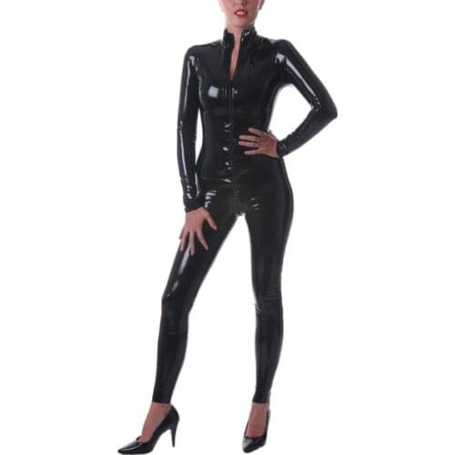 Instock Nature Latex Catsuit With Front Thru-Crotch Zip 0.4MM Latex Rubber Handmade Sexy Leotard