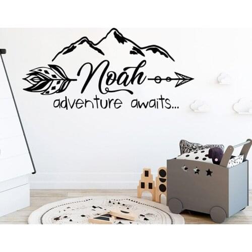 YOYOYU Vinyl Wall Sticker Kid Room Decal Bedroom Mountain Nursery Room decoration Personalized Custome Name Art Poster ZX494