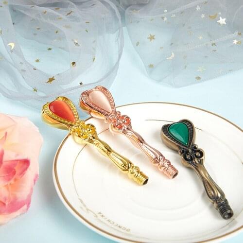 Retro Gemstone Sealing Wax Stamp Handle DIY Hobby Tools Seal Stamp Replace Handle Head Sealing Wax Bead Spoon Stamp Craft Gift