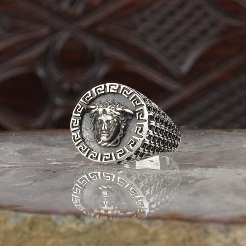 All Handmade Engraved Traditional Turkish 925 Silver Mens Handmade Signet Rings Jewelry Gift From Turkey for Women Men