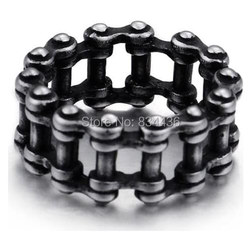 Top quality Stainless Steel Ring Cool Motorcycle Tire Rings for Men Hip Hop Punk Women Male Ring Punk Party Gifts wholesale 5pcs