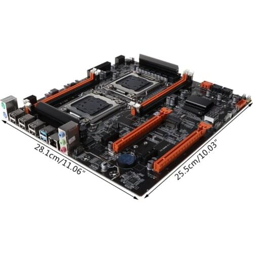 X79 Dual CPU LGA2011 Motherboard E5 DDR3 1866/1600/1333/1066MHz Desktop Computer Mainboard M.2 Interface SATA USB 3.0 Card Slot