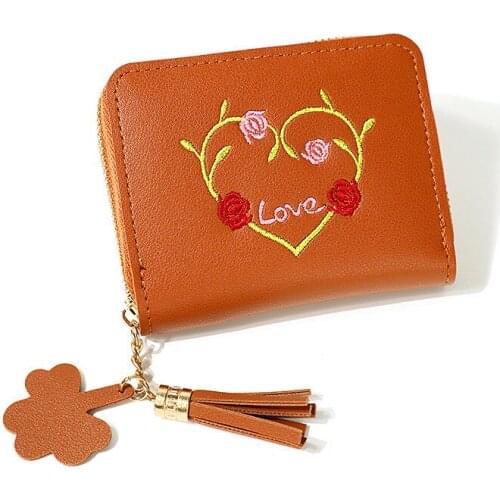 Womans wallet short Leather Small Luxury Brand Mini Women flower tassel Purses Female Coin Zipper Purse Credit Card fashion 541