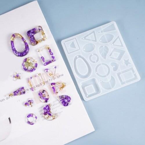 1pcs Jewelry DIY Resin Crystal Epoxy Mold Earrings Pendant Casting Silicone Mould