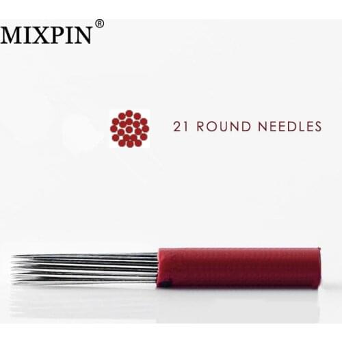 100 Pcs 21 Round needles for manual pen Semi permanent makeup manual fog pen needle R21 microblading eyebrow pen needles