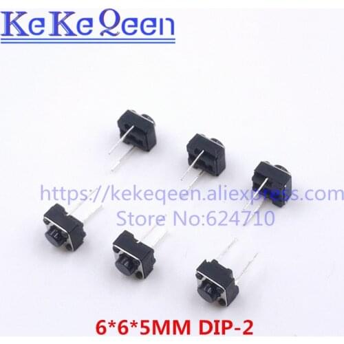 20Pcs/Lot 6x6x5MM 2PIN 6*6*5 Tact Micro Switch Touch Button Self-reset Button 6*6*5mm keys button DIP DIP-2