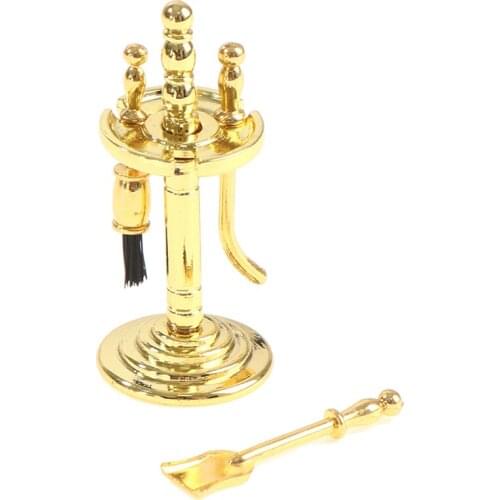 4pcs/lot Alloy Miniature Cleaning Tools Display Holder For 1/12 Dolls House Life Scenes Decoration Accessory