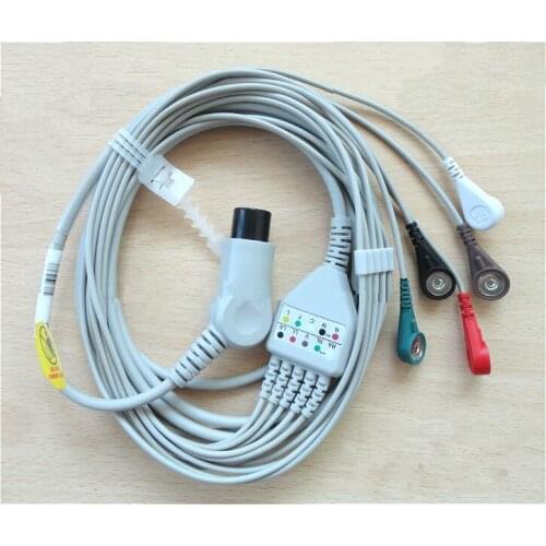 5-lead ECG lead cable compatible with Urit, Meilunbio, Edcon, Ribo, ect monitor