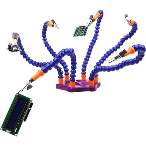 6 Flexible Arms Soldering Vise Helping Hands Third Hand PCB Repair Fixture for RC Drone