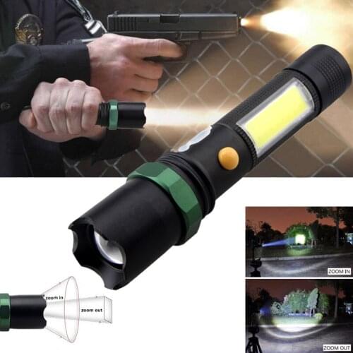 USB Rechargeable 6 Mode Zoom T6 COB LED Flashlight Torch Light Magnet adsorption Lamp can use cycling outdoor