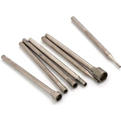 10pcs Diamond Concave Grinding Needle Point Bits 2.35mm Shank Drill Head Dremel Accessories Emery Eye-absorbing Needle Carving H