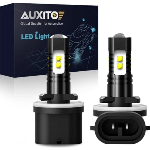 AUXITO 2PCS H27W/1 H27W/2 H27 Led 880 881 Led Bulb H27W 1200LM 6000K White Car Fog Light Driving Day Running Lamp Auto 12V