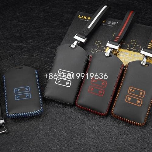 Car Key cover for Renault Koleos 2017 kadjar 2017 remote Leather key case holder 4 button