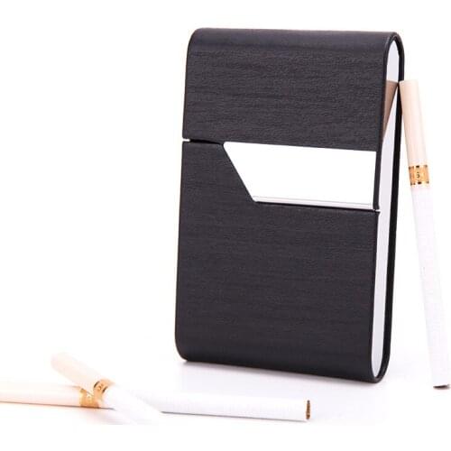 Stainless Steel PU Cigarette Case Pressure-proof Moisture-proof Multi-function Storage Box Metal Smoking Tools Men Gift 7 Sticks