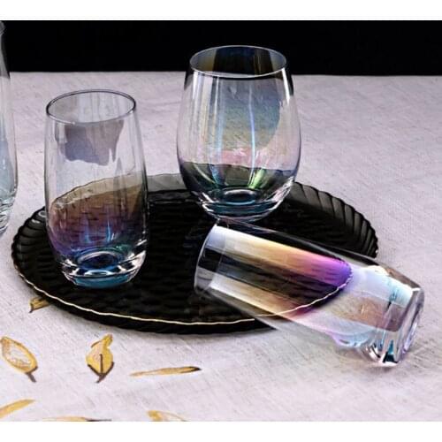 Colorful Egg-shaped Glass Cup Lead-free Crystal Glass Heat-resistant Beer Coffee Transparent Cup Drink Mug Drinkware Home Tools
