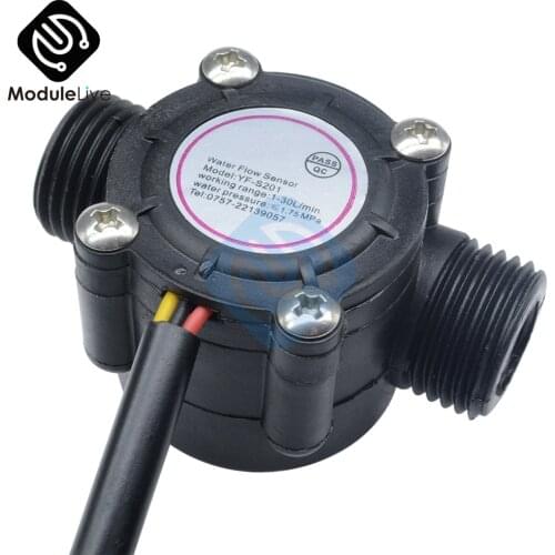 DC 5-18V 9V 12V Water Flow SensorFlowmeter Hall Flow Sensor Water Control Liquid Flow 1-30L/min 2.0MPa Sensor Switch YF-S201