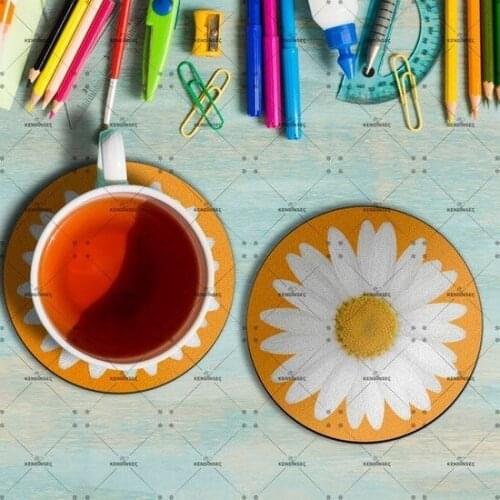 Daisy Printed Wood Cup Mat decorative objects Декоративные элементы Objetos decorativos