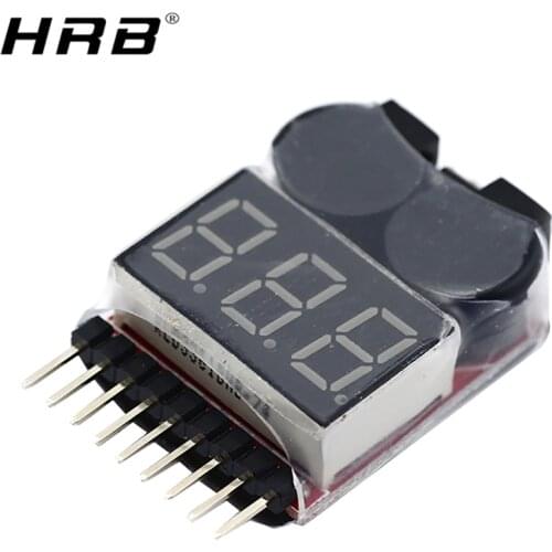 HotRC 1S-8S Alarm Tester 3.7V Low Voltage Volt Buzzer LED Display Warning Indicator Checker RC Toys Lipo Battery Test 2in1 Parts