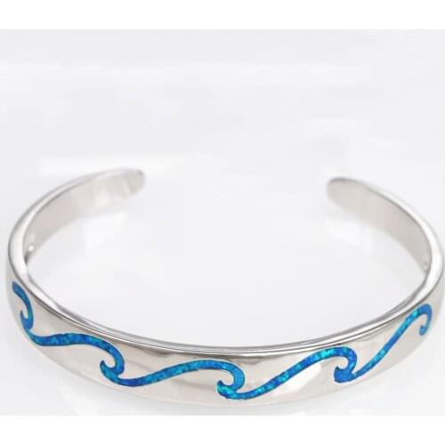 JZB0226 Womens Bangles Blue Wave Opal bangles Womens Jewelry Gift