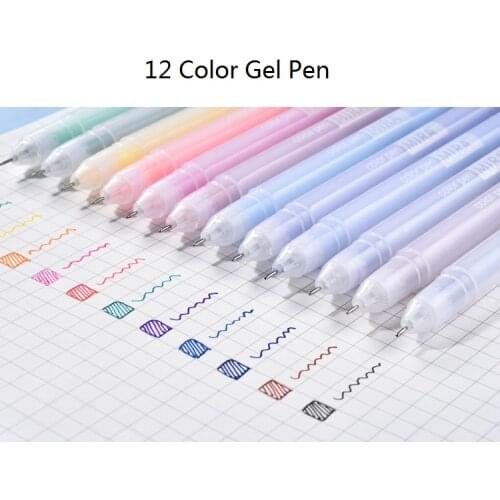 Candy Color Multicolors Gel Pen Simple 0.5mm Office School Writing Pens Diary Scrapbook Colored Pens Set