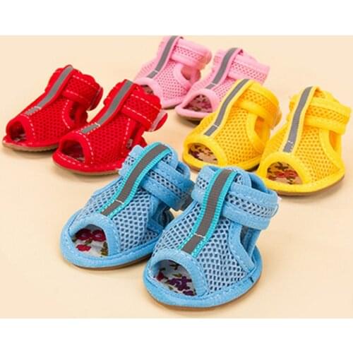Cute Anti-Slip Small Dog Shoes Pet Shoes Candy Colors Hot Sale Dog Shoes Casual Spring Summer Breathable Soft Mesh Sandals