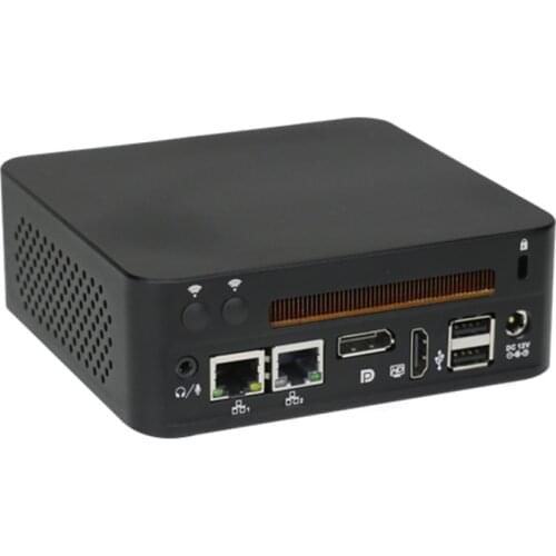 Newest Fanless Mini PC Quad Core i7 8550U i5 8250U with DP HDMI Dual LAN Mini Desktop Computer windows10 HTPC pakage pc