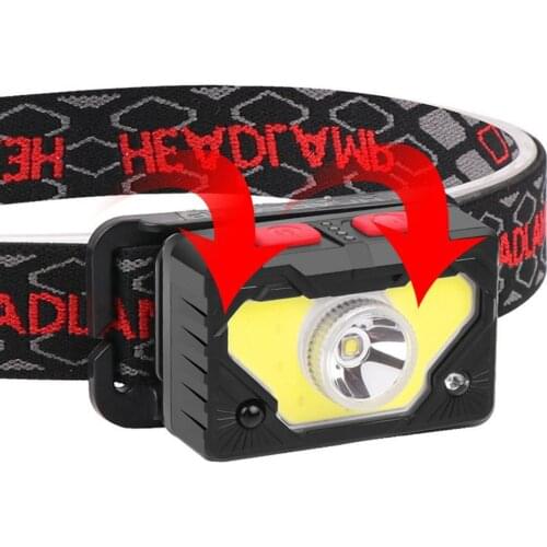 Sensor Headlight LED Outdoor Fishing Headlight COB Strong Headlight XPG+COB Portable Built-in Battery Headlight