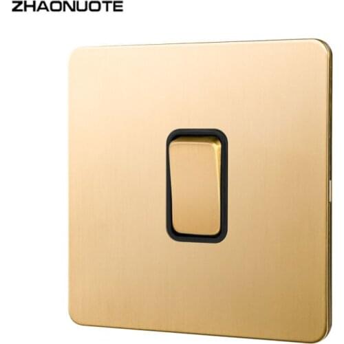 86 Type 1-3 Gang Wall Button Dual Control Switch Brass Brushed Retro Push Start Button Switch