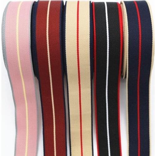 New 1 '25mm 9m Ribbon DIY Handmade Material Fashion Hair Trim Bow Material Hat Shoe Packaging Double-sided Striped Cotton