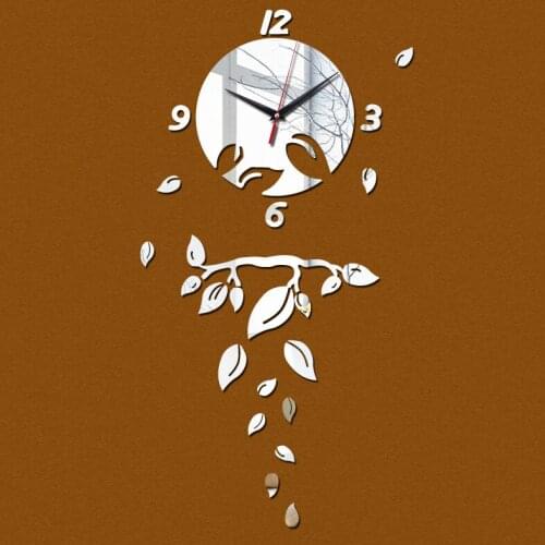 New watch home decoration wall clock diy mirror clocks 3d balcony/courtyard quartz circular needle acrylic