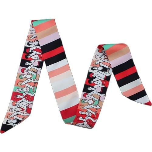 New Ladies Like Womens Silk Scarf Skinny Tied Wrap Bag Handle Ribbon Fashion Hair Band Turban Beach Shawl Scarf MR10