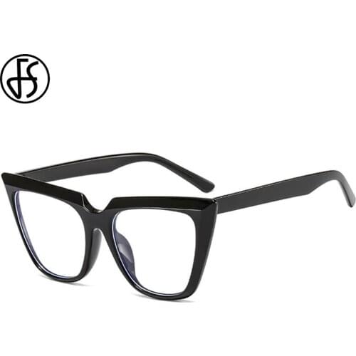 FS New Trendy Blue Light Blocking Glasses Women Cat Eye Sexy Leopard Frame Black Red Anti Blue Light Computer Glasses For Men