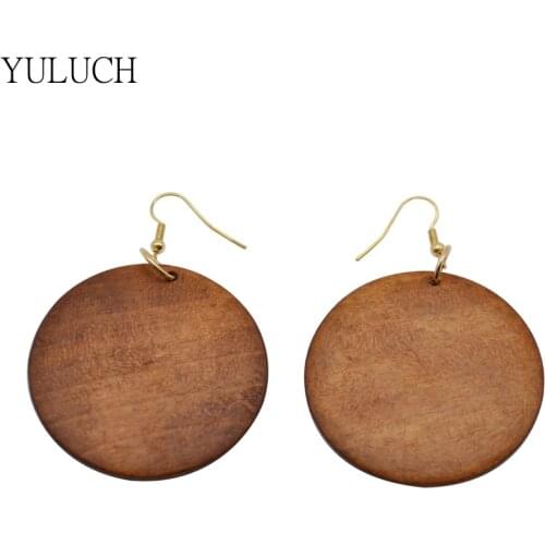 Pair Latest new arrival Round new design quality good wood earring