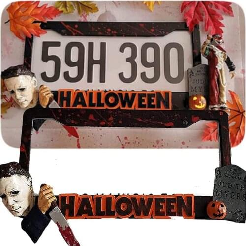 Halloween Personality Michael Myers License Plate Fram Halloween License Plate Frame Stylish Plate Number Protector
