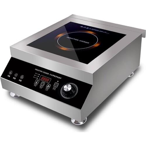 5000W Flat Induction Cooker Kitchen Commercial Big Power Stainless Steel Cooker Electric Stove Timing Waterproof Cooking Machine