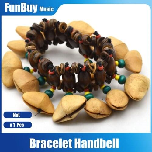 Handmade Nuts Shell Bracelet Handbell for African Drum Conga Accessories Music Instrument
