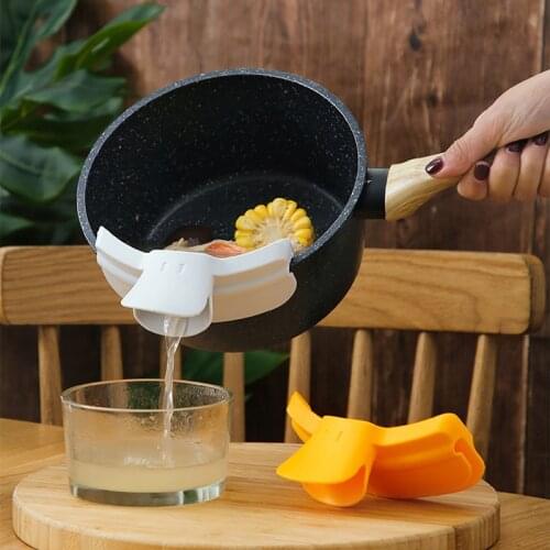 Silicone Spill-Proof Pots And Pans Duckbill Mouth Edge Liquid Diversion Device Nozzle Soup Dispenser Household Kitchen Gadgets
