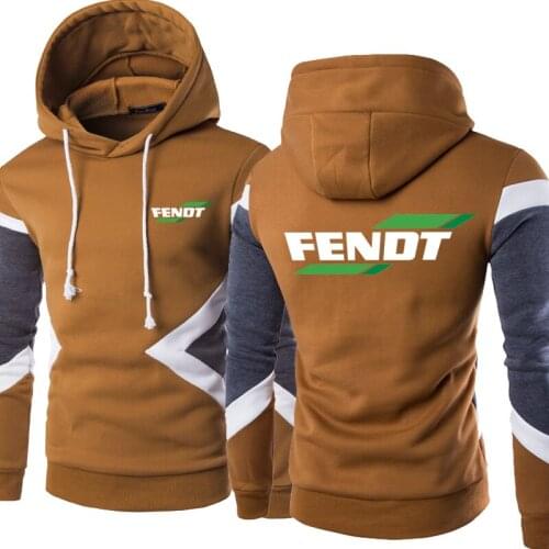 New Spring Autumn Fashion Fendt Logo Hoodies Patchwork Men Pullover Sweatshirts Casual Cotton Hoody 5 Colors