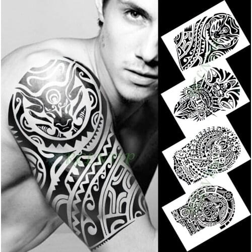 Waterproof Temporary Tattoo Sticker dragon Indian totem black arm tatto flash tatoo fake tattoos for men women