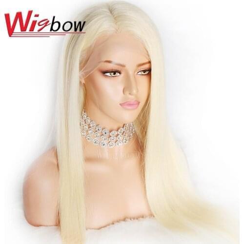 Wigbow OneCut Hair 613 Blonde Brazilian Straight Pre Plucked with Baby Hair Glueless Full Lace Human Hair Wig 8-28 Inch