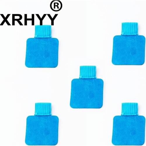 XRHYY 5PCS 4CMX4CM Self-Adhesive Leather Pen Holder Pencil Elastic Loop For Notebooks Journals Calendars and Planners ( Blue )