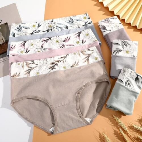Womens Briefs Comfortable All Cotton Seamless Abdomen Cotton High waist Underwear Women Sexy Ultra-thin Panties