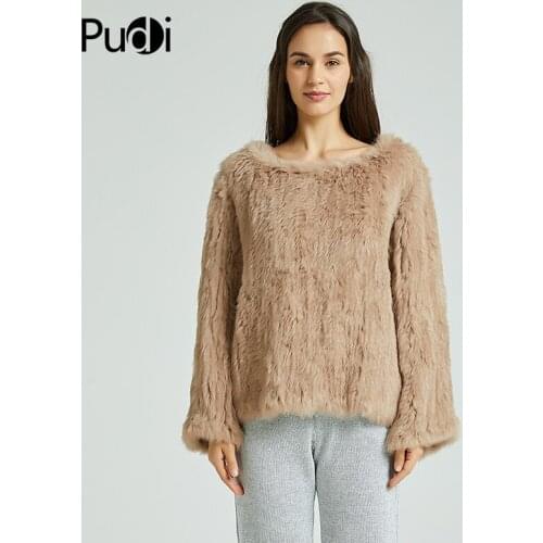 CT802 womens real rabbit fur knit coat 2020 brand new girls winter warm coats jackets sweater plus size black pink