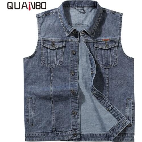 Plus Size 5XL 8XL Mens Military Denim Vest Men Outdoors Youth Fashion Pocket Sleevless Jean Jacket Tactical Waistcoat Coat Fat