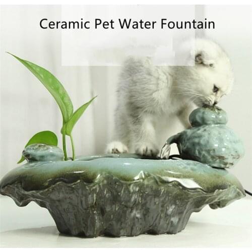 1.5L Cat Water Fountain For Pets Water Dispenser Retro Ceramic Frog CATS Feeder Courtyard Decoration Dogs Drinking Drink Bowls