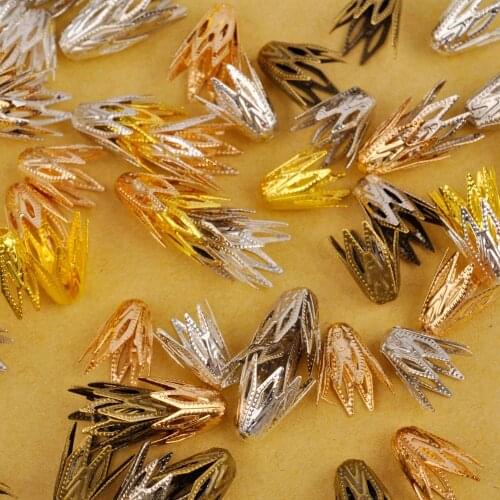 1000Pcs 8x10mm Filigree Flower Bead Caps Diy Jewelry Findings Accessories Wholesale