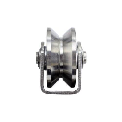 2PCS/LOT Wheel D:48mm (2inch)Stainless Steel V type Track Pulley Wheel Bearing Rail Groove Caster Lifting